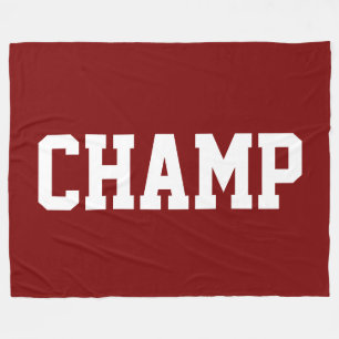 Couverture Polaire CHAMP Athlétique Texte Blanc Sur Rouge Profond Gra