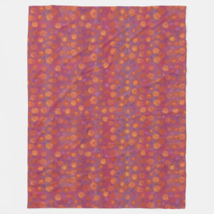 Couverture Polaire Champ de bonbons, motif floral abstrait, orange ro
