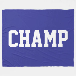 Couverture Polaire CHAMP Fun Athletic Texte Blanc Sur Fond Bleu Profo