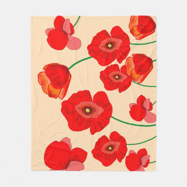 Couverture Polaire Champ Red Poppy (Devant)