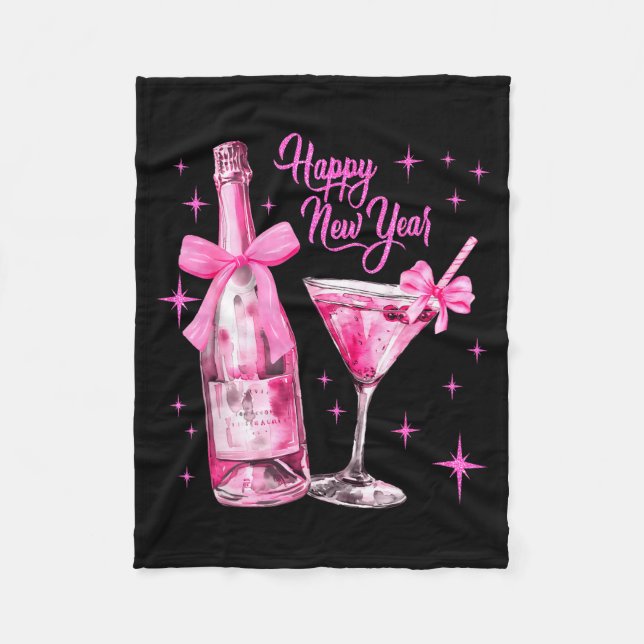 Couverture Polaire Champagne Swea Martini Coquette Happy New Year Par (Devant)