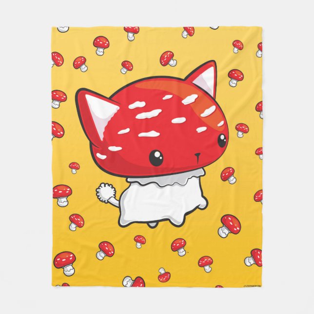 Couverture Polaire Champignon mignon couvrant de chat de Mewshroom (Devant)