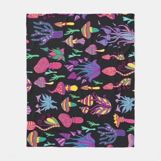 Couverture Polaire Champignons psychédéliques Motif des couleurs arc- (Devant)