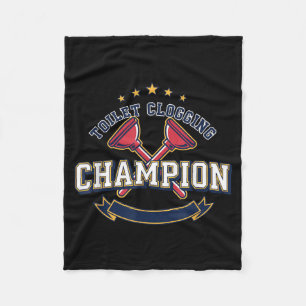 Couverture Polaire Champion de l'engorgement de toilettes Humour de p