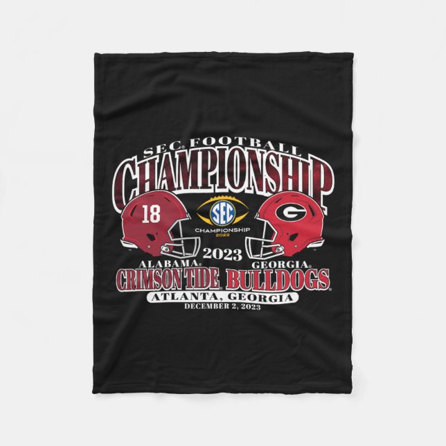 Couverture Polaire Championnat 2023 Alabama V Georgia Football Noir (Devant)