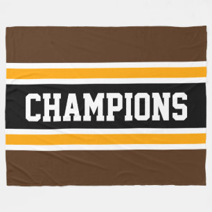 Couverture Polaire CHAMPIONS Amusant Gras Profond Bandes Orange Noir