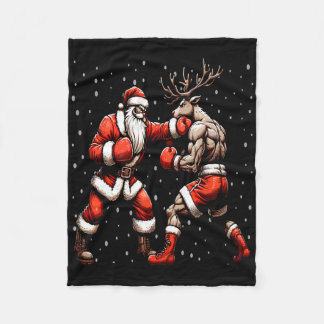 Couverture Polaire Chandail de Noël père Noël Boxing Reindeer