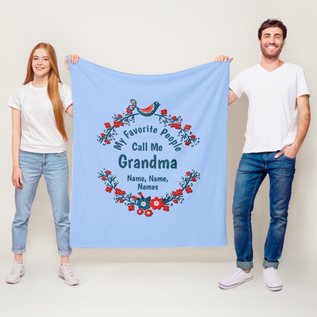 Couverture Polaire Changer Grand-Mère Nom Ajouter Enfants - Favoris (En situation)