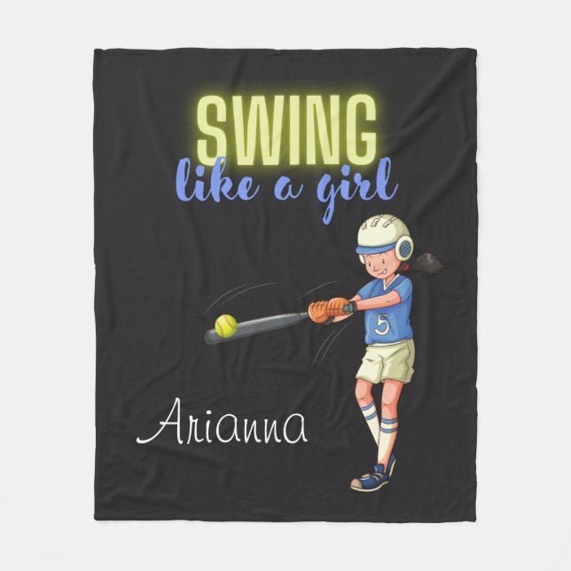 Couverture Polaire Chanter Comme Une Fille Softball (Devant)