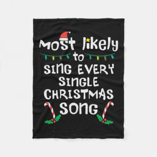 Couverture Polaire Chantez probablement chaque Chanson de Noël Xmas M