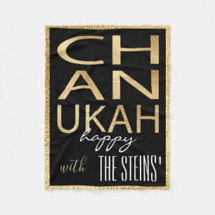 Couverture Polaire Chanukah Gold Fleece Blanche