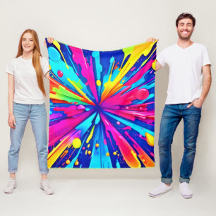 Couverture Polaire Chaos coloré : Peinture Splatter Art Abstrait