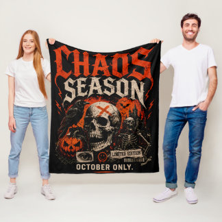 Couverture Polaire Chaos de saison gothique sombre crâne Halloween