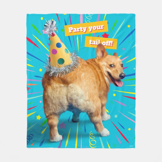Couverture Polaire Chapeau d'anniversaire pour derrière de Corgi (Devant)