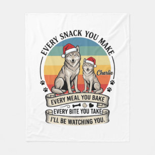 Couverture Polaire Chaque friandise que vous faites Chien Père Noël C