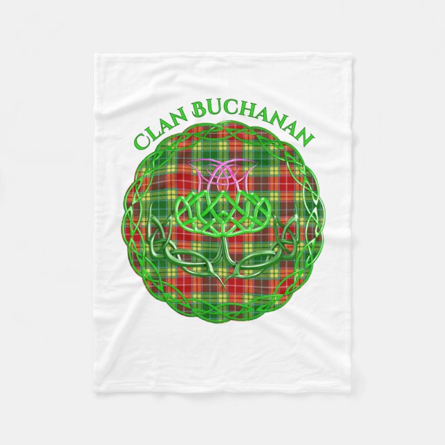 Couverture Polaire Chardon celtique de Tartan écossais de Buchanan (Devant)