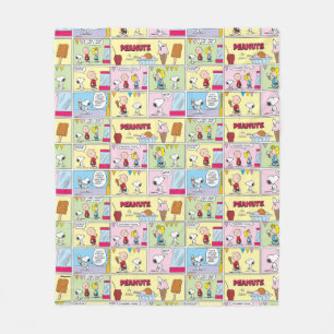 Couverture Polaire Charlie Brown, Snoopy & Sally   Crème glacée