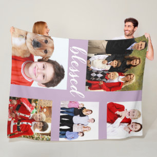 Couverture Polaire Charm Family Photo Collage anniversaire de l'événe