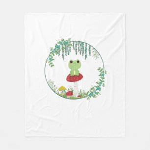 Couverture Polaire Charme Cottagecore Kawaii Grenouille Goblincore Mi
