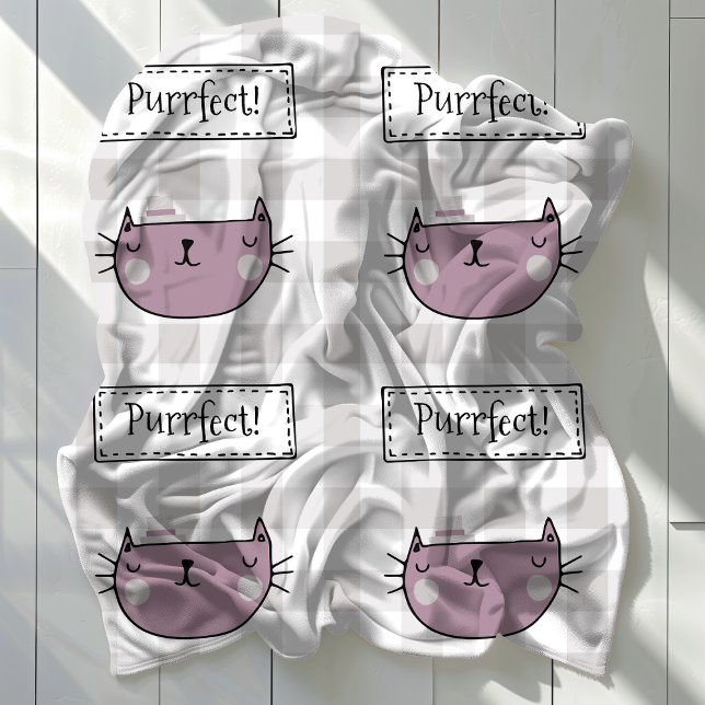 Couverture Polaire Charming Chat Purrfect En vichy Motif (Créateur téléchargé)