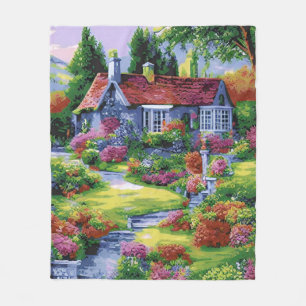 Couverture Polaire Charming Cottage Garden Retreat
