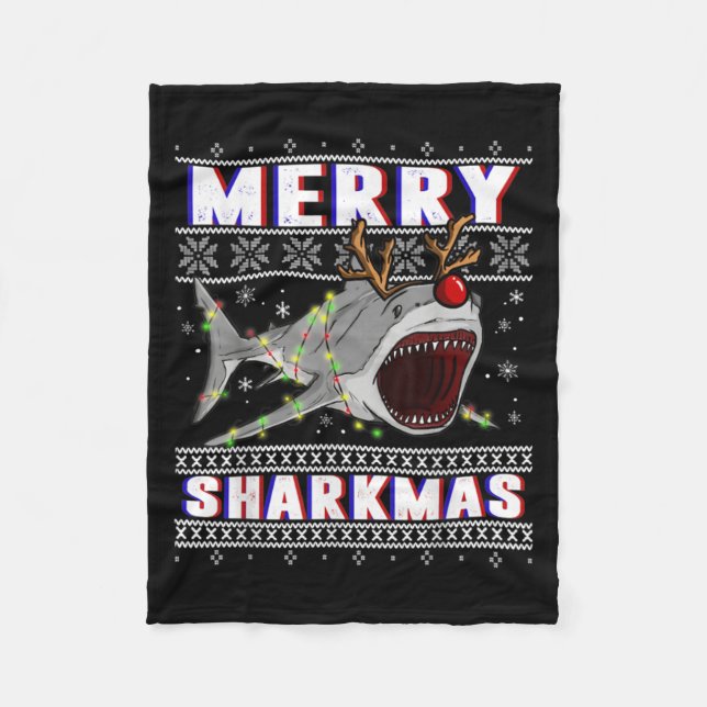 Couverture Polaire Charny Sharkmas Shark laides pulls de Noël (Devant)