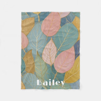 Couverture Polaire Charpente capricieuse : Pastel Feuilles