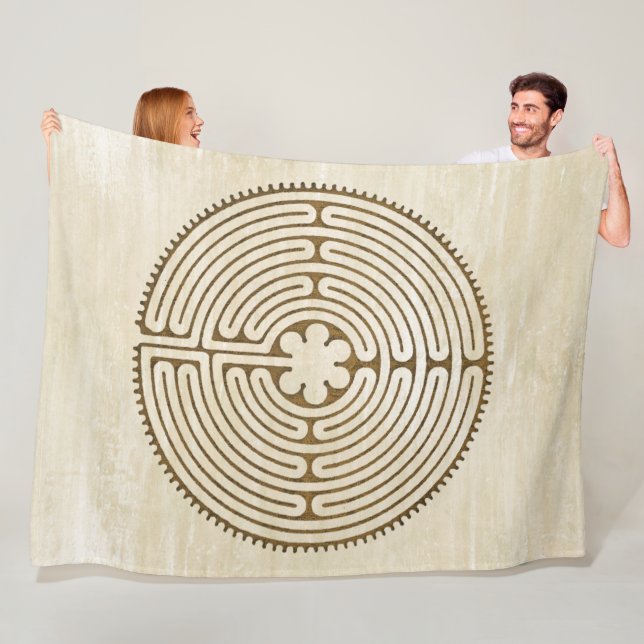 Couverture Polaire Chartres Labyrinthe - Symbole spirituel Antique 1 (En situation)