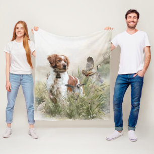 Couverture Polaire Chasse avec un chien breton, Art
