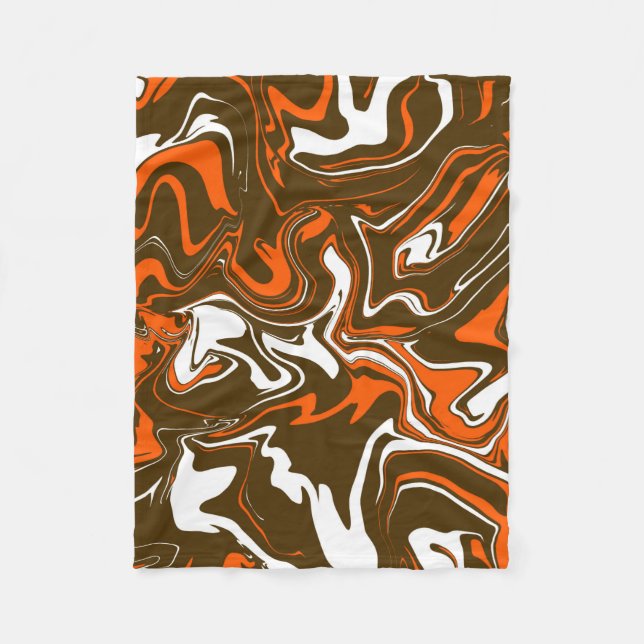 Couverture Polaire Chasse d'automne Melt Orange Brown et blanc (Devant)