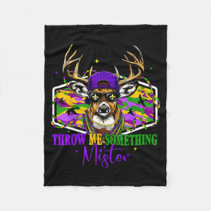 Couverture Polaire Chasse drôle de cerfs Mardi Gras pour hommes femme