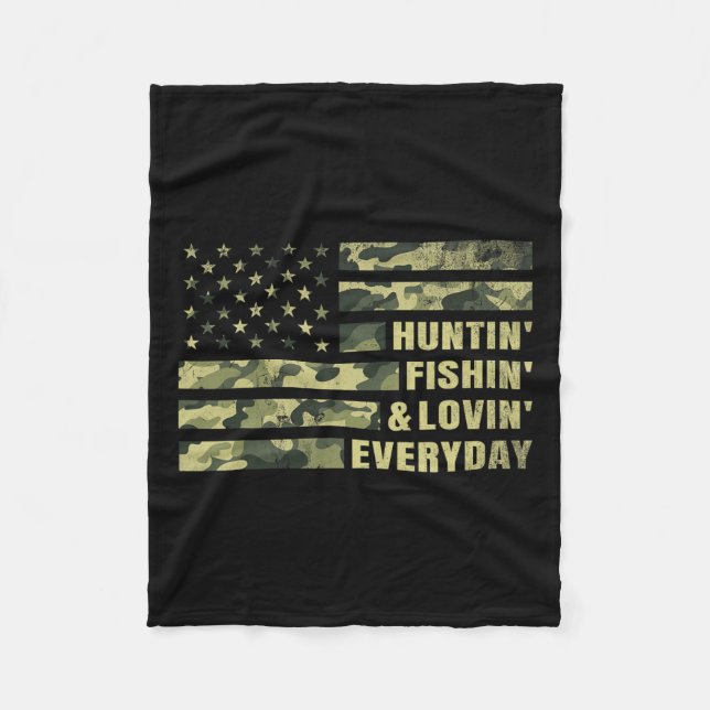Couverture Polaire Chasse Pêche Aimer Chaque Jour Camo American Fla (Devant)
