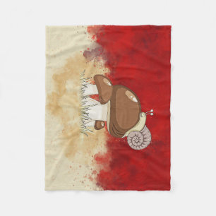 Couverture Polaire Chasseur de champignons Aquarelle