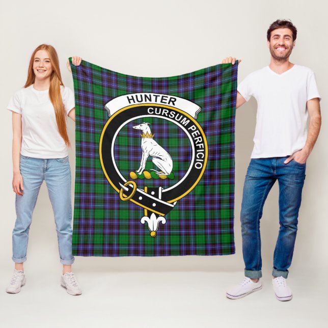 Couverture Polaire Chasseur de clan de Peeblesshire Tartan Plaid (En situation)