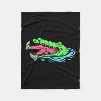 Couverture Polaire Chasseur de crocodiles drôle Saison de chasse Chas
