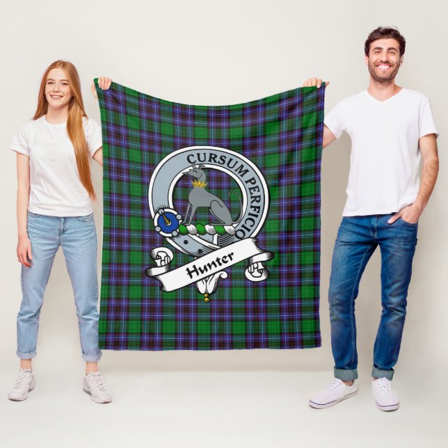 Couverture Polaire Chasseur de peeblesshire Clan Badge Tartan Plaid (En situation)
