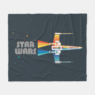 Couverture Polaire Chasseur X-Wing Arc-en-ciel cosmique