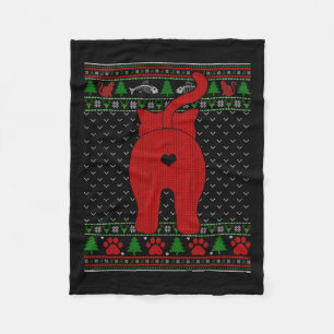 Couverture Polaire Chat amusant Vilain Sweat de Noël Famille Correspo
