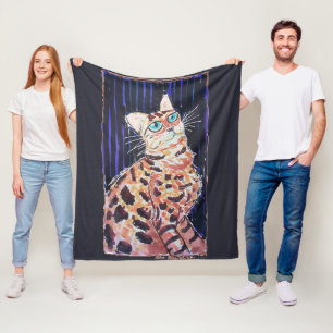 Couverture Polaire Chat Bengal Néo-Noir