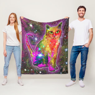Couverture Polaire Chat cosmique Zeta