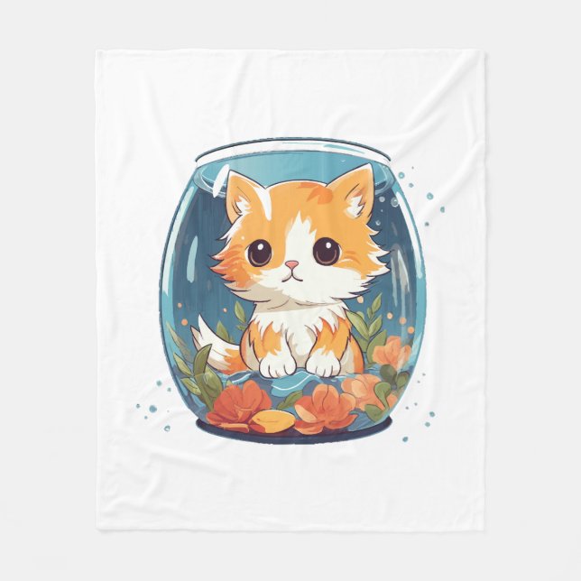 Couverture Polaire Chat Coupable (Devant)