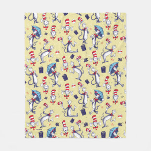 Couverture Polaire Chat dans le Chapeau   Motif Jaune