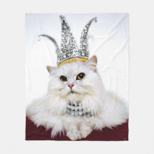 Couverture Polaire Chat dans une couronne