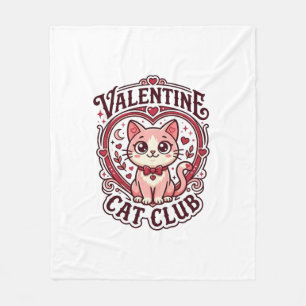 Couverture Polaire Chat de la Saint-Valentin Dessin drôle pour amateu