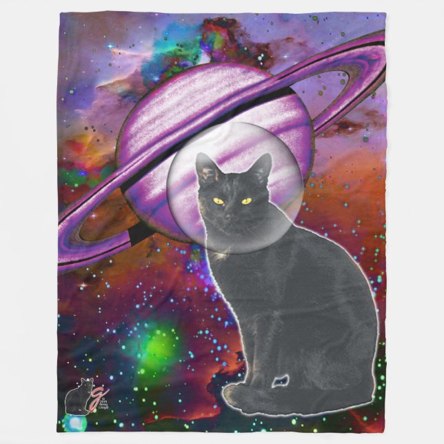 Couverture Polaire Chat de l'espace Cosmo (Devant)