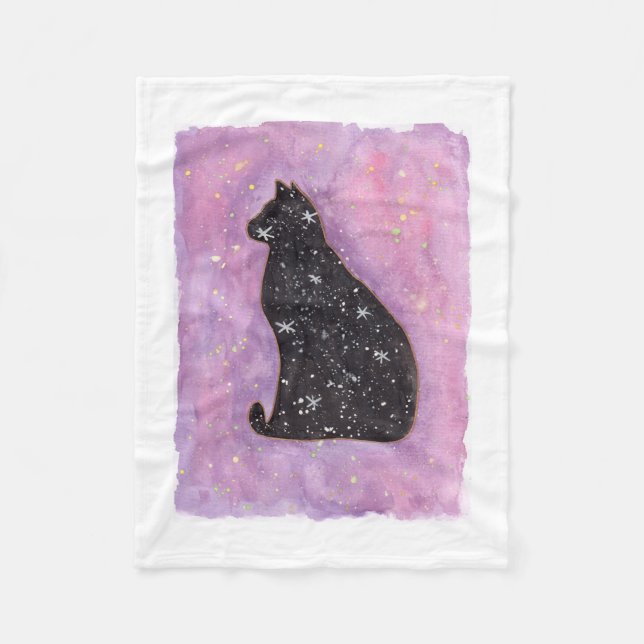 Couverture Polaire Chat d'Étoiles (Devant)