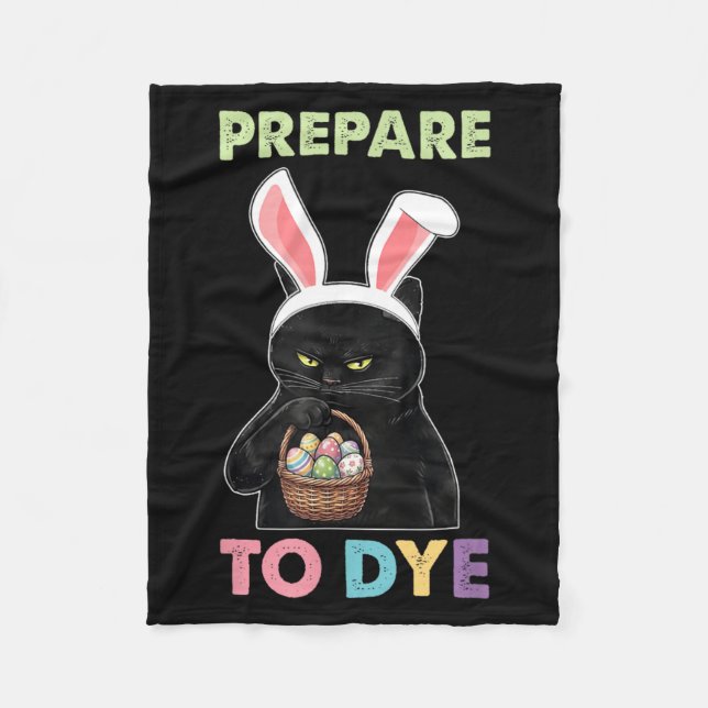 Couverture Polaire Chat drôle aux oreilles de lapin se prépare à tein (Devant)