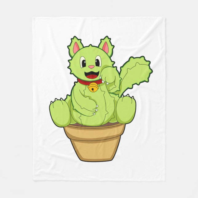 Couverture Polaire Chat en cactus (Devant)