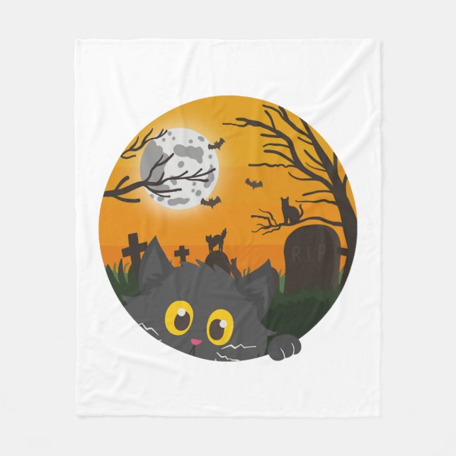 Couverture Polaire Chat Halloween Kitten Halloween Costume d'Hallowee (Devant)