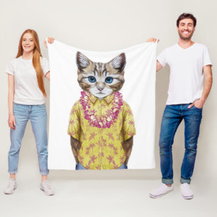 Couverture Polaire Chat hawaïen de Kitty